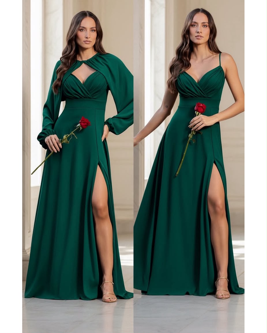 Vestido de fiesta Carmen con mangas desmontables