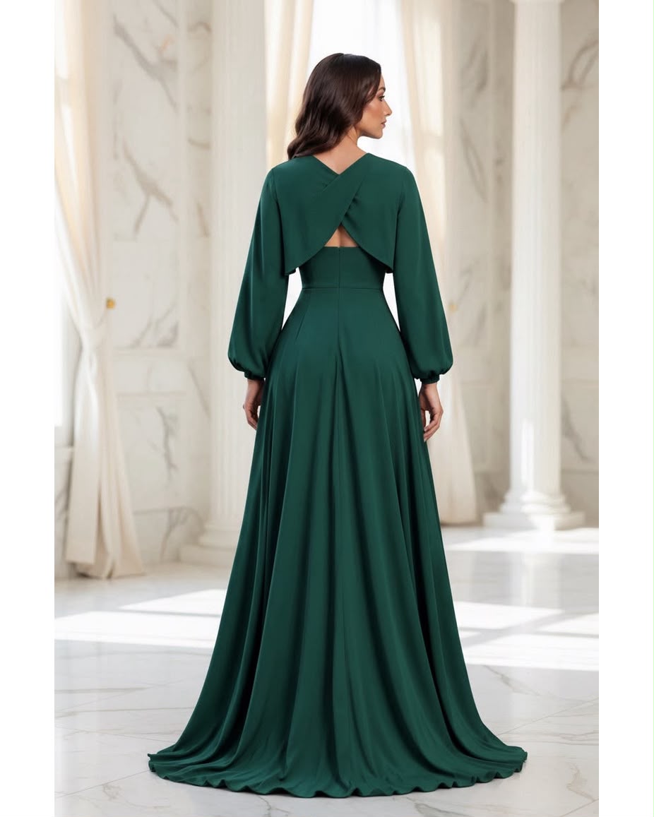Vestido de fiesta Carmen con mangas desmontables
