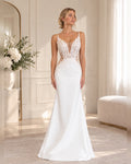 Vestido de novia Isabella sirena con encaje floral y espalda profunda