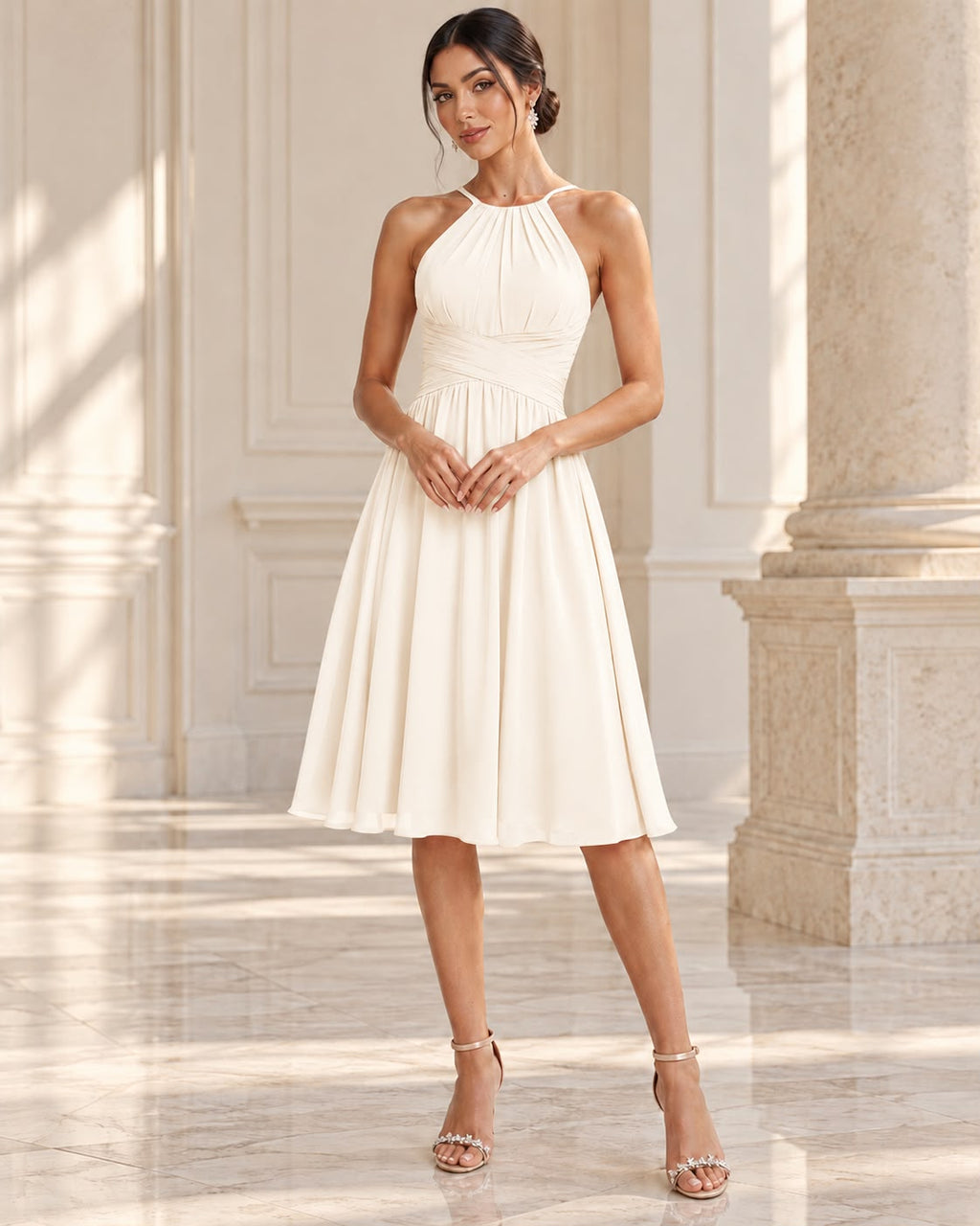 Vestido civil Selena estilo halter