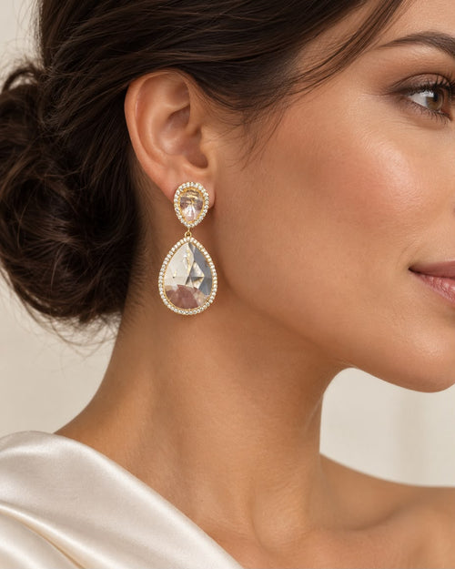 Aros dorados Windsor doble gota