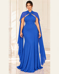 Vestido de fiesta Jose estilo halter con manga ala