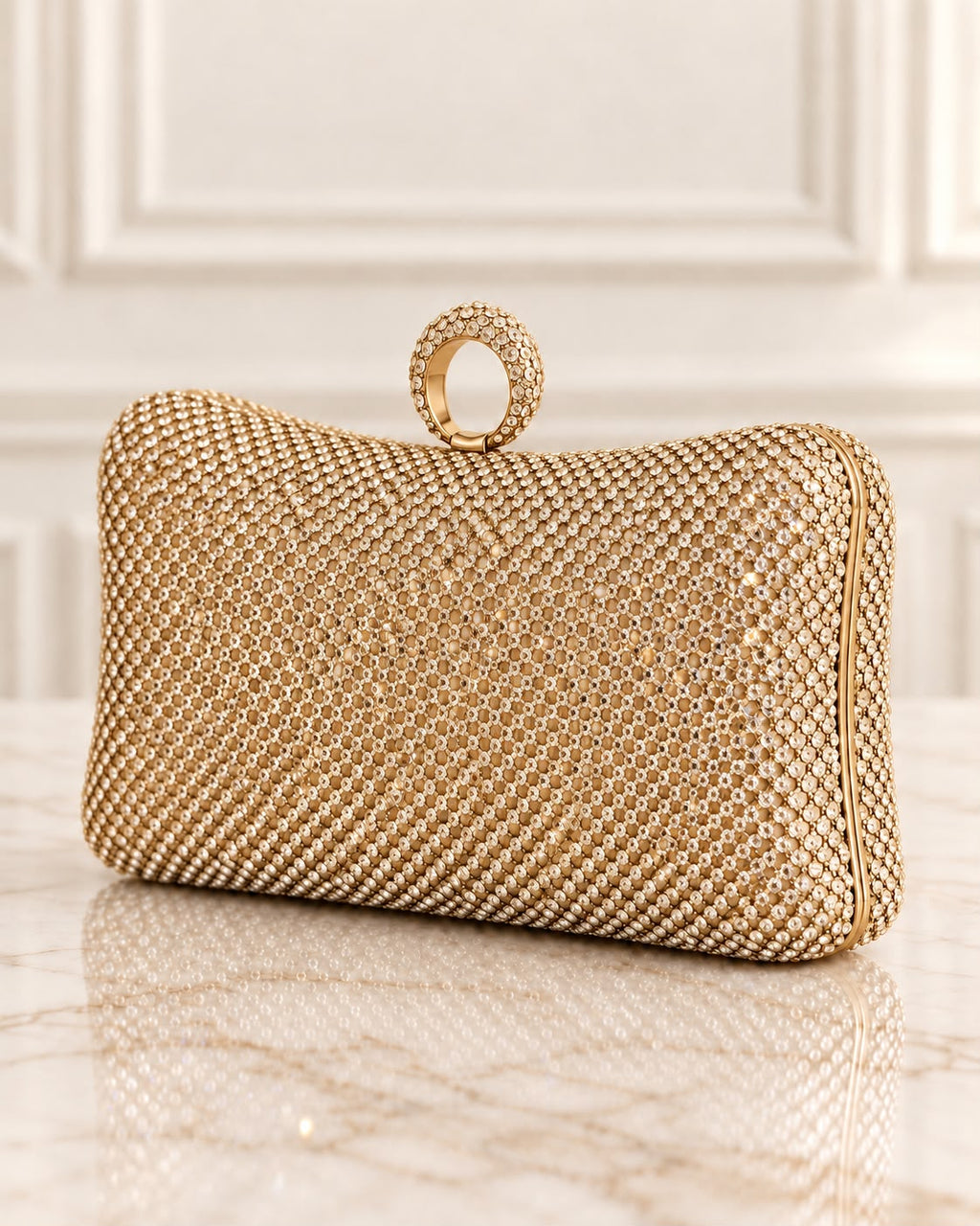 Bolso de fiesta Destellos en dorado y cristales