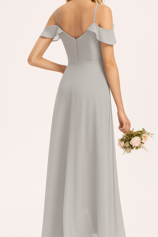 VESTIDO DE FIESTA MILA CON VOLANTES Y TIRANTES