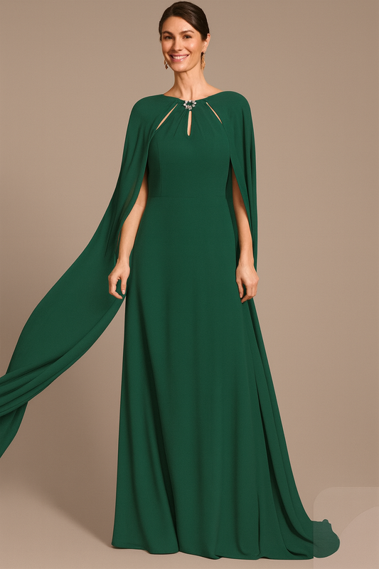 Vestido de fiesta Barbara con cuello halter ,manga ala y delicada aplicacion