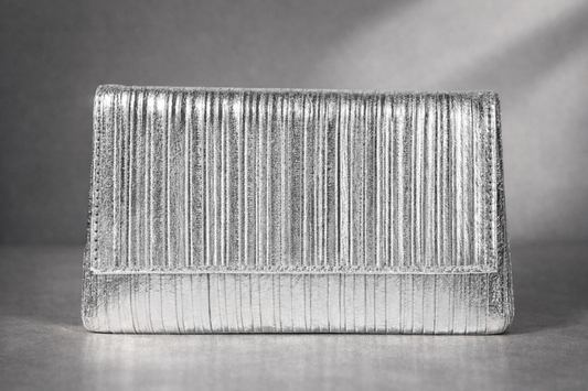 Clutch de fiesta glitter pleteado  con cadena para colgar