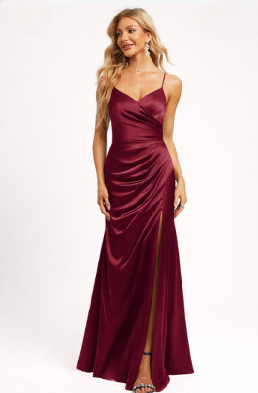 VESTIDO DE FIESTA  BERTA TALLA 34 COLOR BURGUNDY