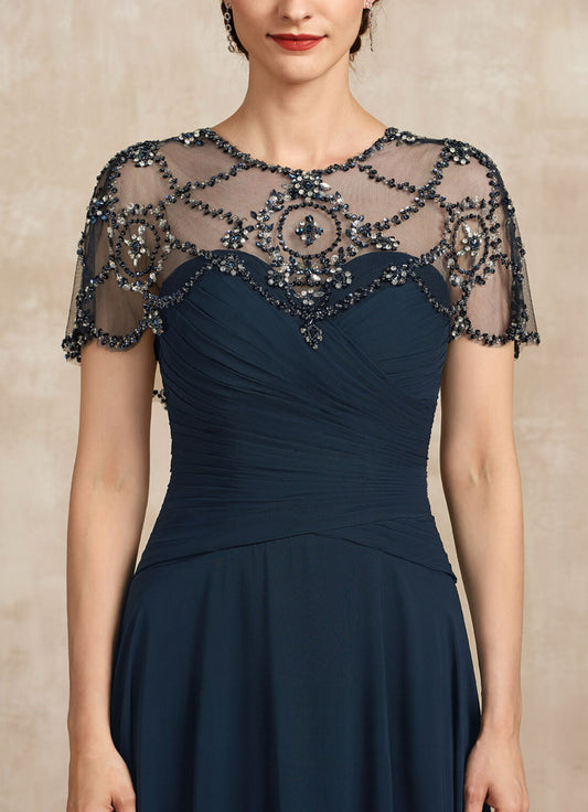 VESTIDO DE FIESTA ANNY CON APLICACIONES BORDADAS EN HOMBROS Y MANGAS