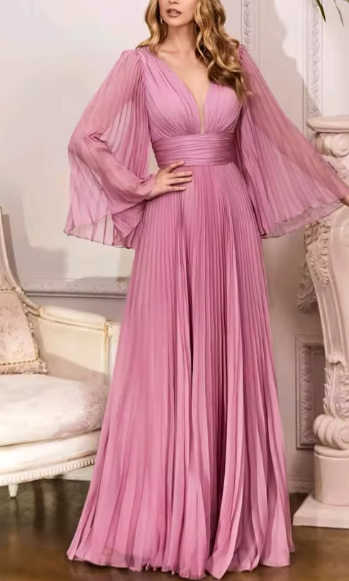 VESTIDO DE FIESTA  ANASTASYA CON MANGAS ANCHAS