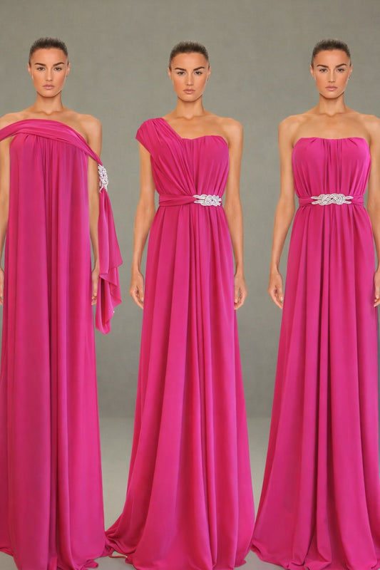 Vestido de fiesta Neit multiforma con aplicación en plateado