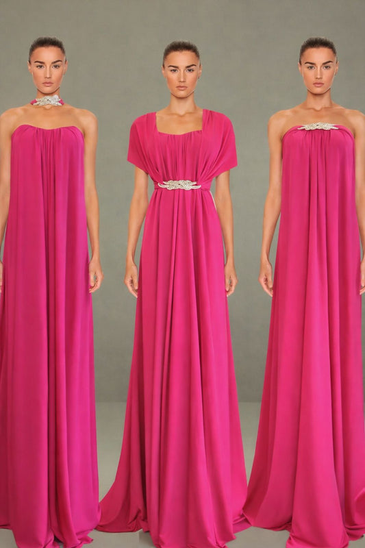 Vestido de fiesta Neit multiforma con aplicación en plateado