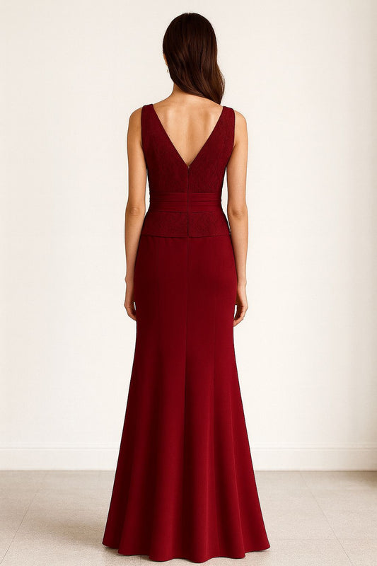 VESTIDO DE FIESTA ANGEL EN COLOR TIERRA TALLA 44 CON APLICACION