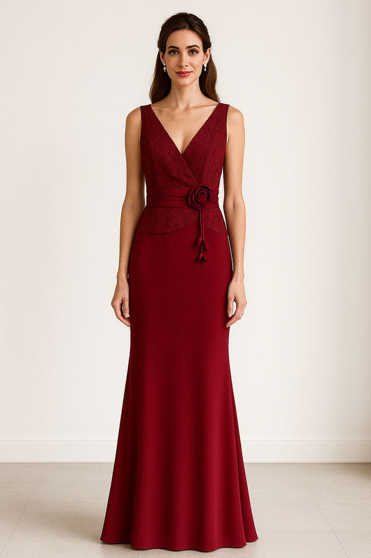 VESTIDO DE FIESTA ANGEL EN COLOR TIERRA TALLA 44 CON APLICACION