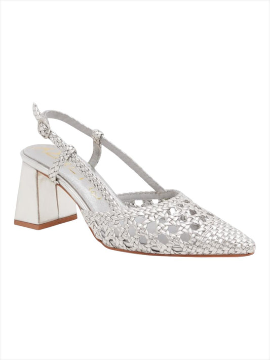 Sandalia española Canasto para fiesta , taco 8 cms , sin talón