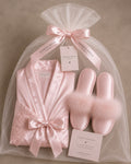 Pack Regalo Elegance-Bata y pantuflas satin en presentación de lujo Rosa
