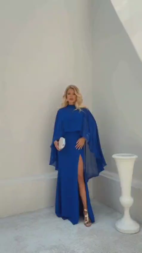 Vestido de fiesta Glory con capa desmontable